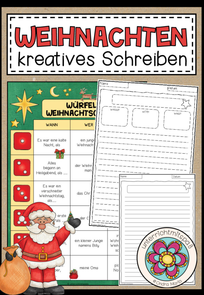 Würfel eine Weihnachtsgeschichte – Kreatives Schreiben