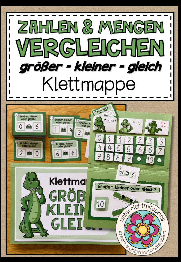 GRÖßER / KLEINER / GLEICH – Klettmappe