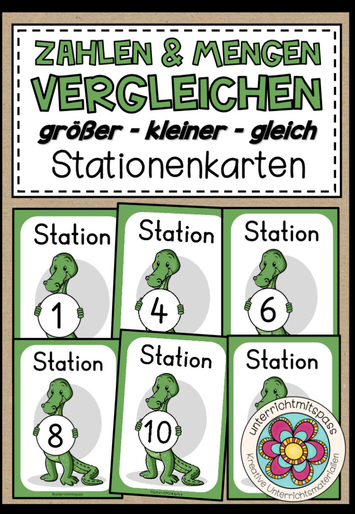 GRÖßER / KLEINER / GLEICH – Stationenkarten