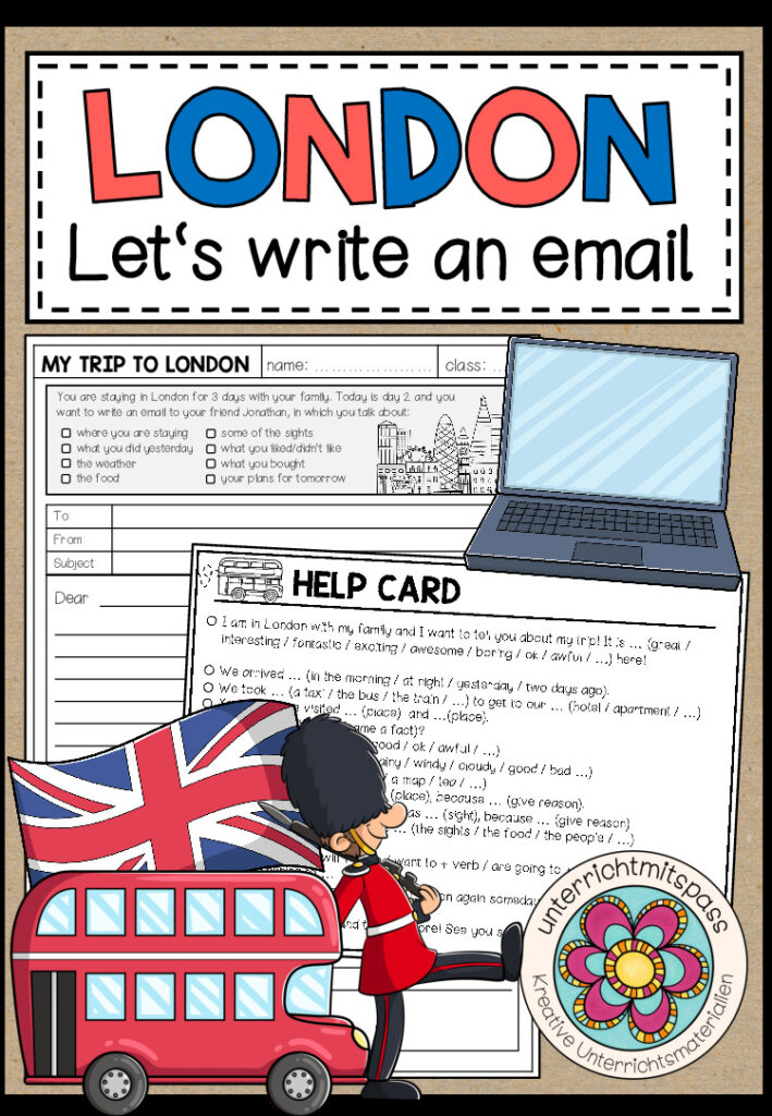 LONDON – Let’s write an email from London! (Worksheet + Help Card)