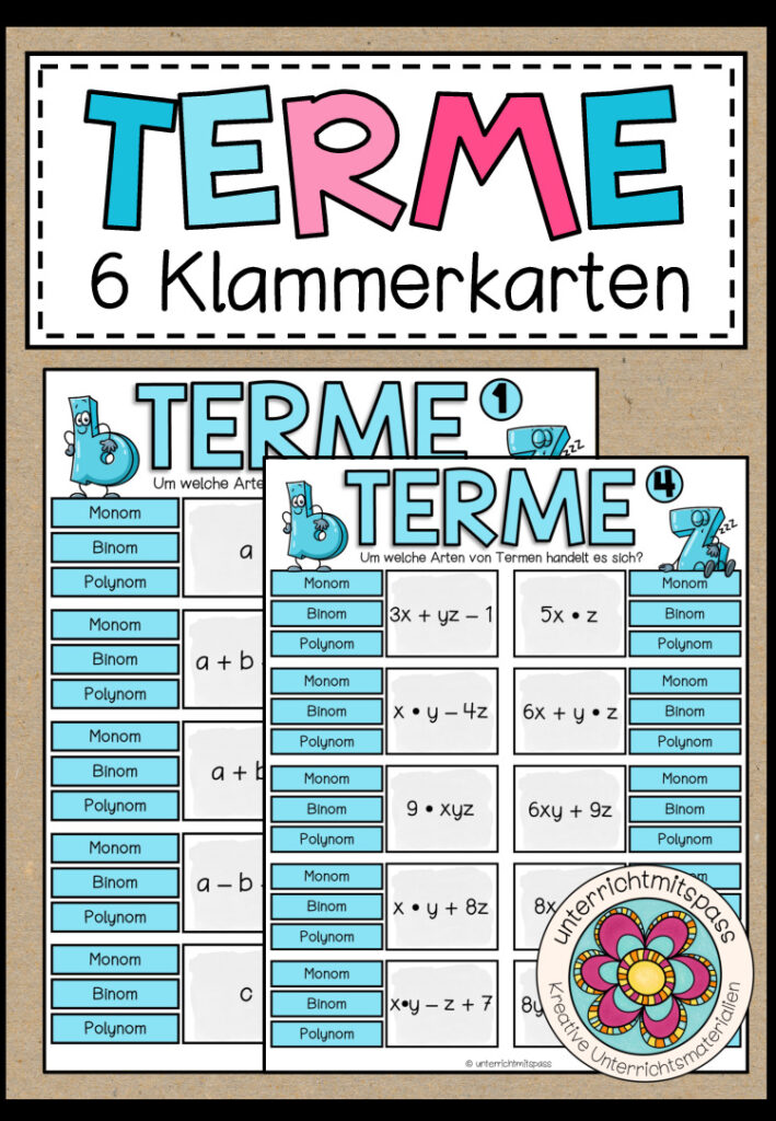 TERME (ohne Potenzen) – Klammerkarten