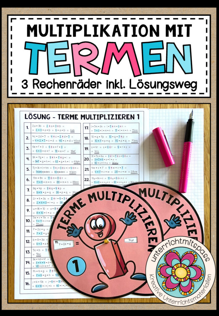 TERME (ohne Potenzen) – Multiplikation (Rechenräder)