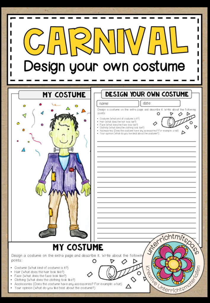 Design your own costume – Writing