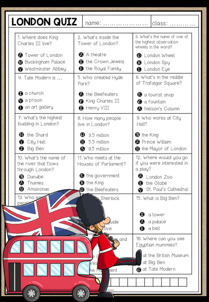 LONDON QUIZ – Worksheet