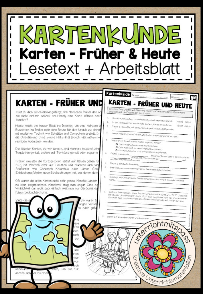 Karten – Früher & Heute (Lesetext + Arbeitsblatt)