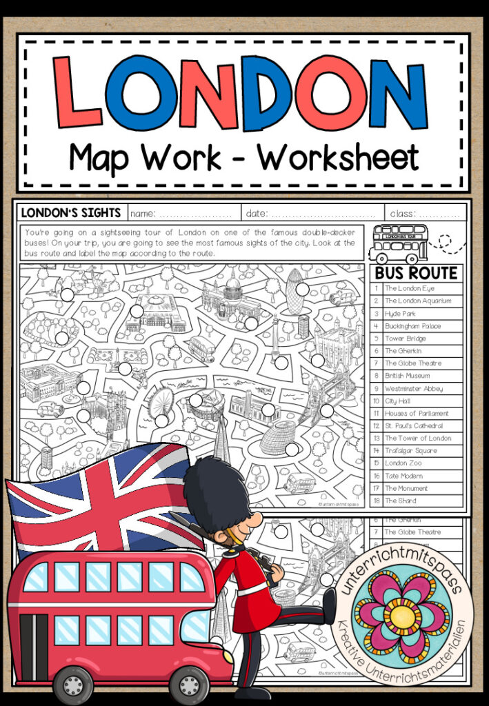 LONDON SIGHTS – Map Work (Worksheet)