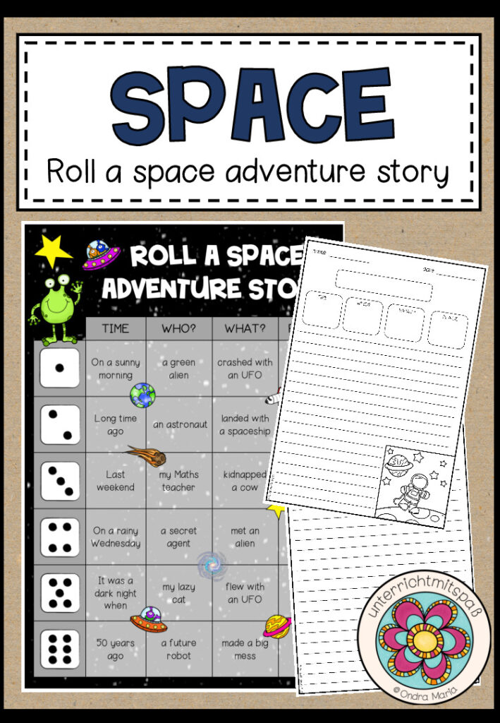 Roll a space adventure story (Writing) 4fach differenziert