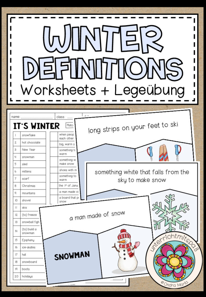 WINTER Definitions – Legeübung + Worksheet (3-fach differenziert)