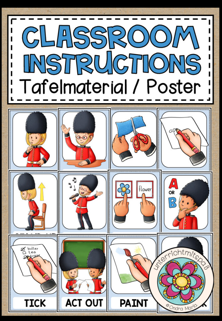 Classroom Instructions – Tafelmaterial/Poster