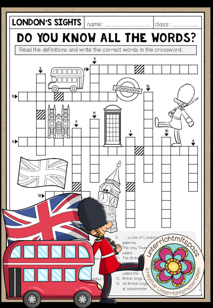 LONDON – Crossword (Worksheet)