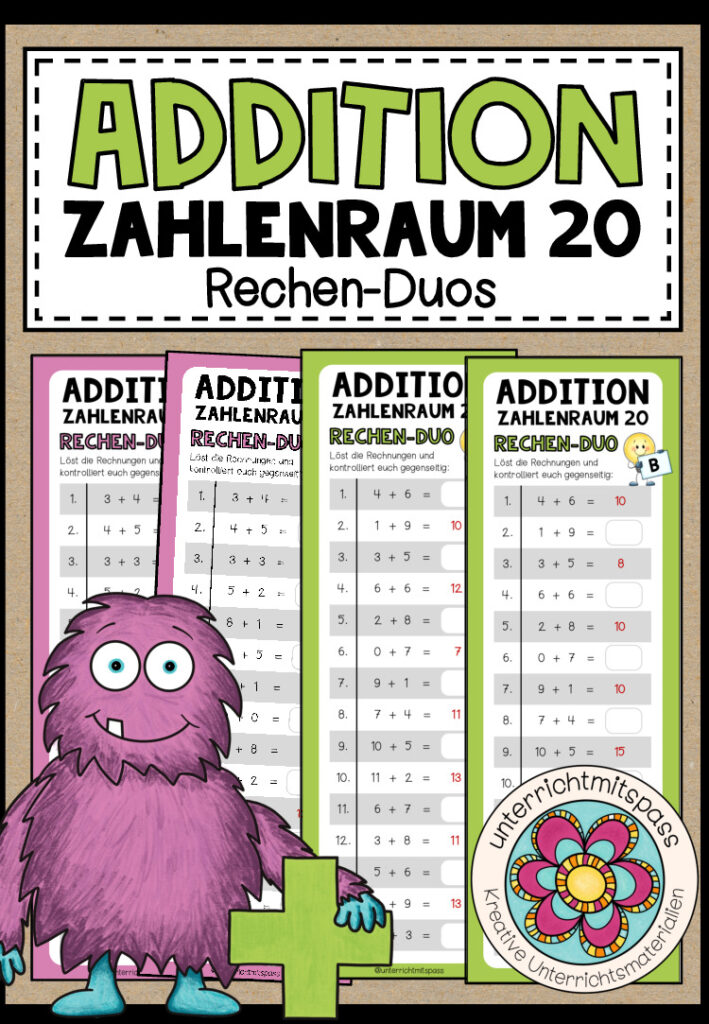 ADDITION (Zahlenraum 20) – 3 Rechen-Duos