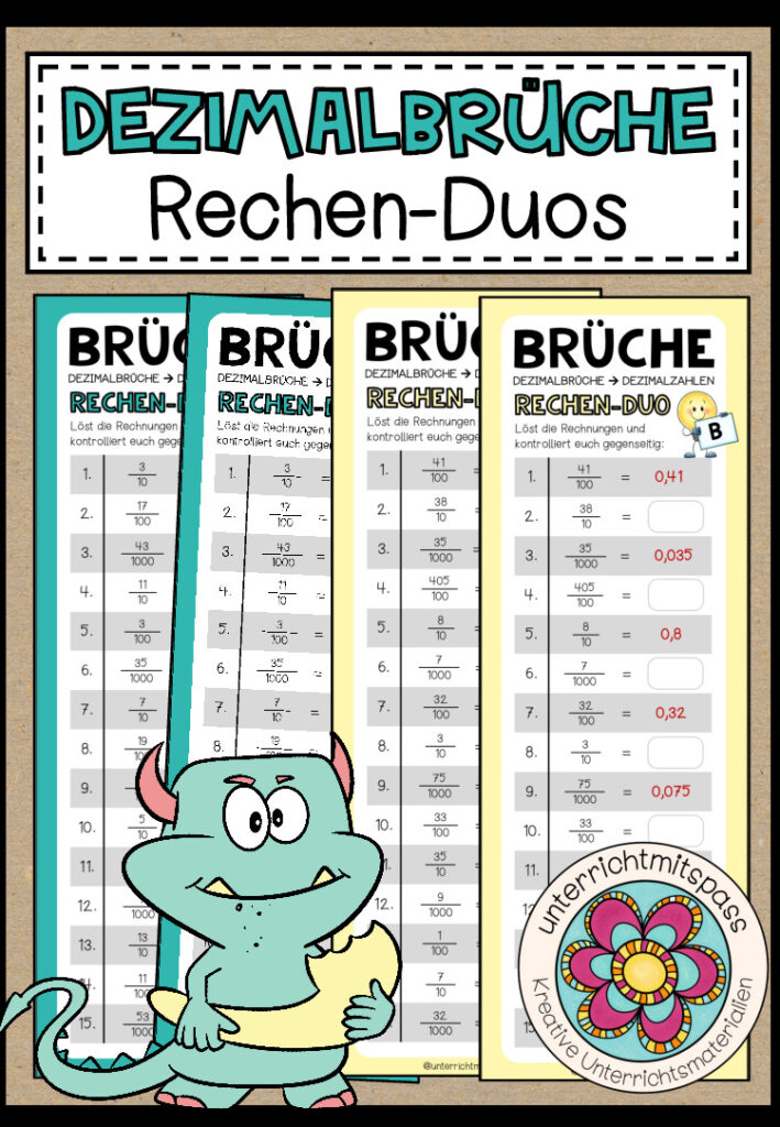 DEZIMALBRÜCHE – 3 Rechen-Duos