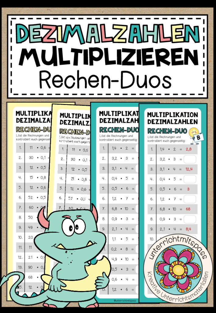 DEZIMALZAHLEN MULTIPLIZIEREN – 3 Rechen-Duos