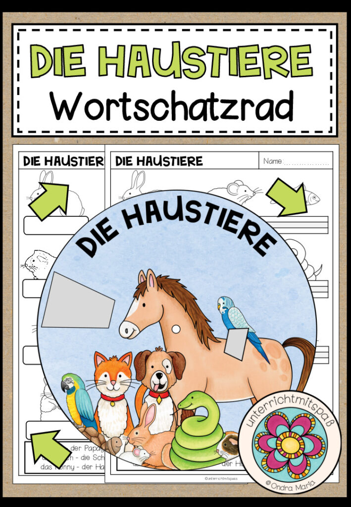 DIE HAUSTIERE – Wortschatzrad