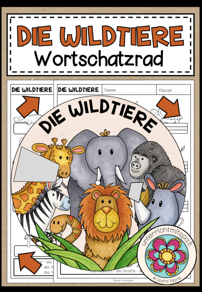 DIE WILDTIERE – Wortschatzrad