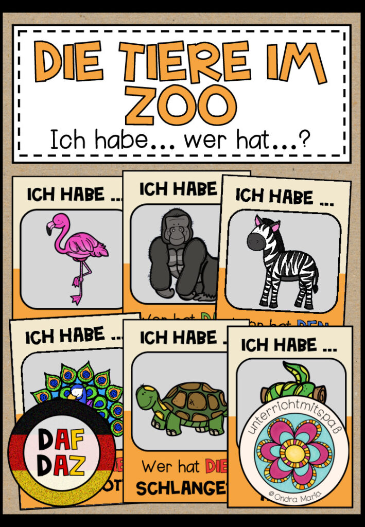 DIE TIERE IM ZOO – Ich habe… Wer hat…? (DAF/DAZ)