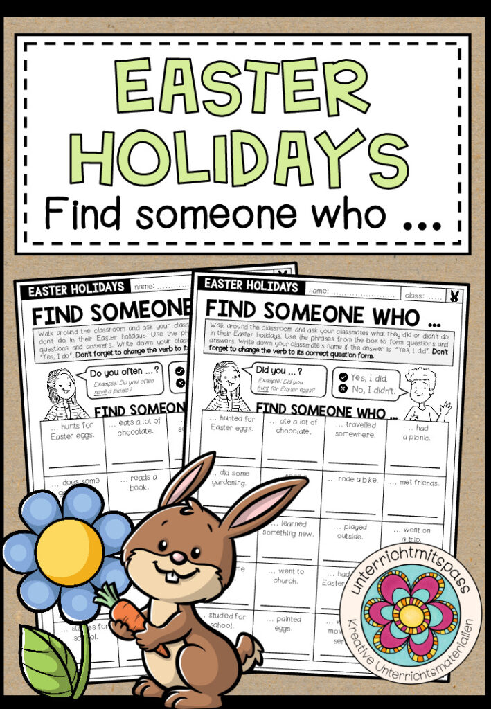 EASTER HOLIDAYS – Find someone who … (Bingo)