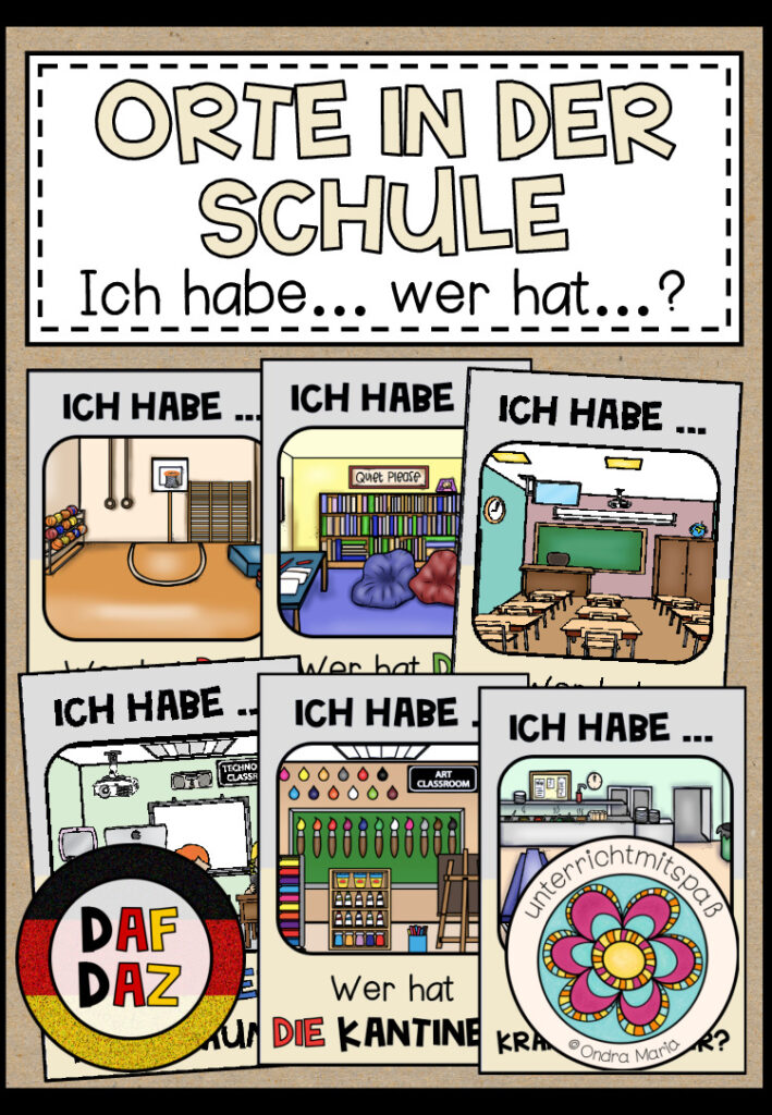 ORTE IN DER SCHULE – Ich habe… Wer hat…? (DAF/DAZ)