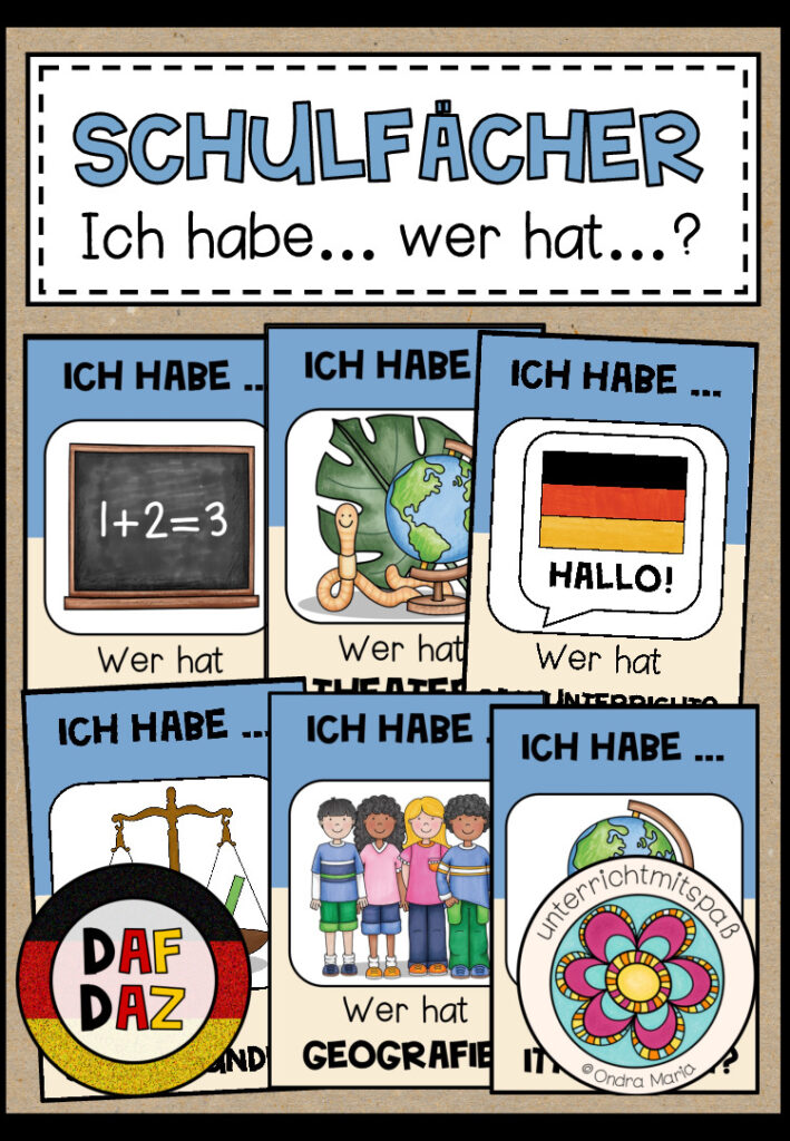 SCHULFÄCHER – Ich habe… Wer hat…? (DAF/DAZ)