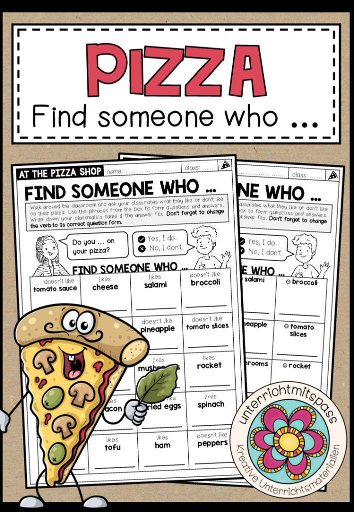 PIZZA – Find someone who (Bingo)