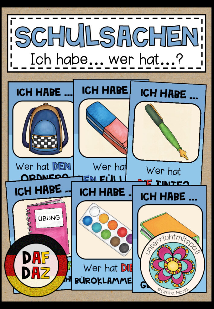 SCHULSACHEN – Ich habe… Wer hat…? (DAF/DAZ)