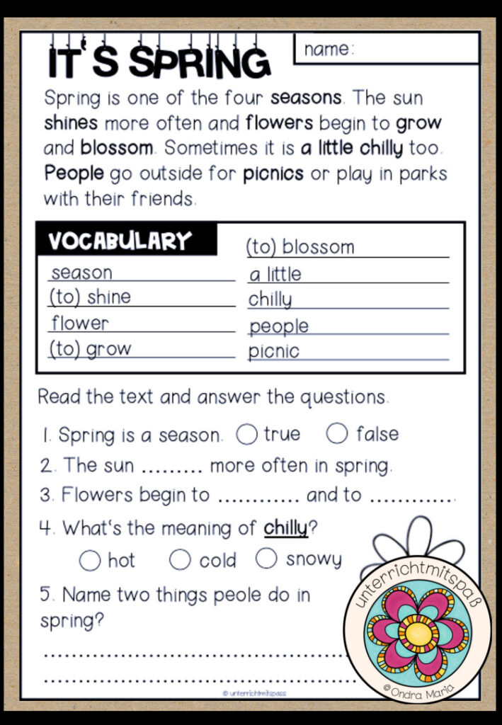 SPRING – Reading Comprehension