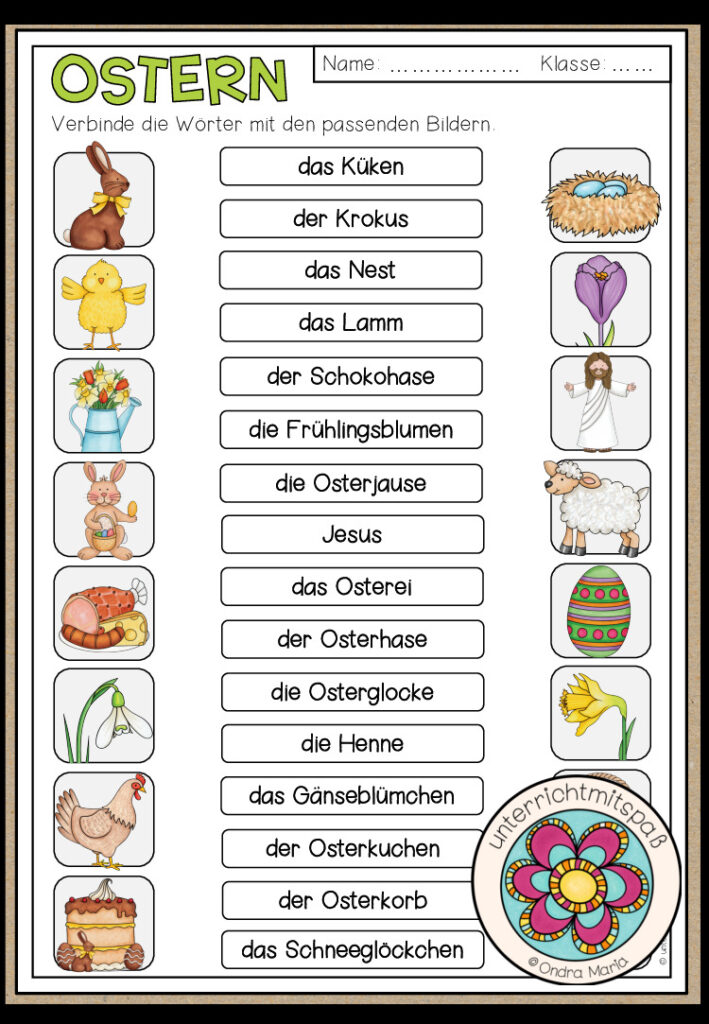 OSTERN – Begriffe Zuordnen (3-fach differenziert)