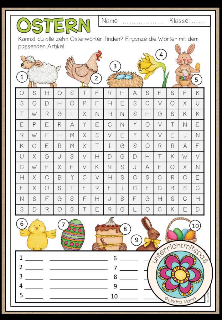 Ostern – Suchsel (2-fach differenziert)