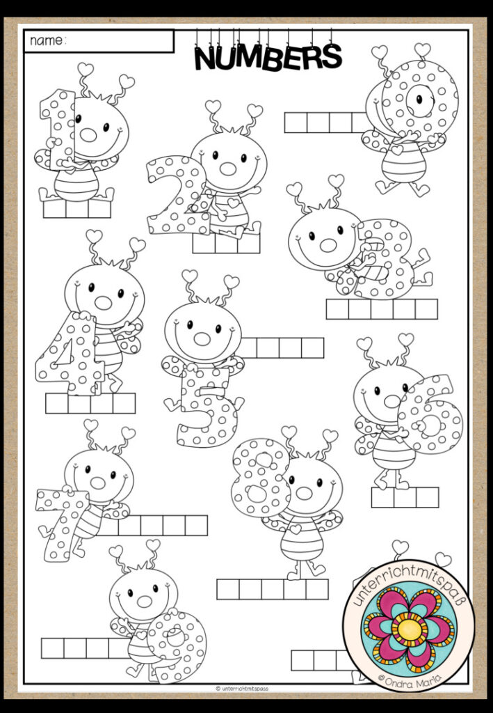 Numbers 1-10 – Working on words
