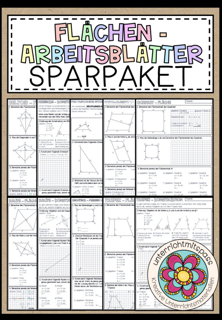 FLÄCHEN (Arbeitsblätter) – Sparpaket