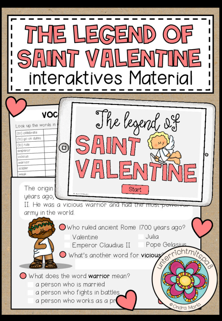 The Legend of Saint Valentine – interaktives Material (Homeschooling)