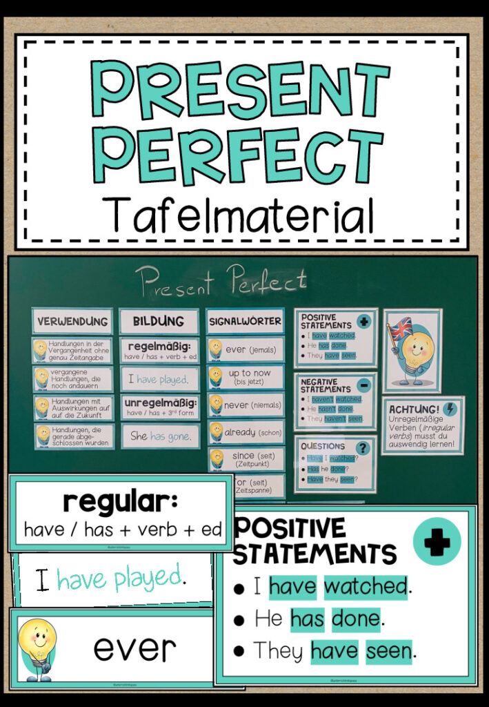 PRESENT PERFECT – Tafelmaterial (2 Versionen)