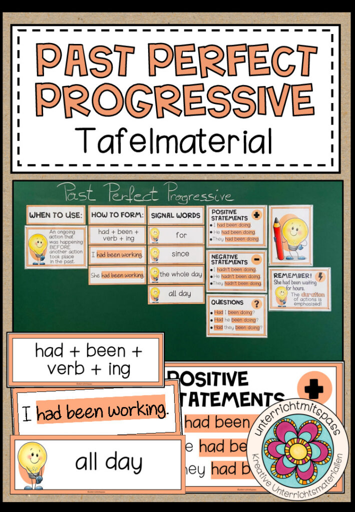 PAST PERFECT PROGRESSIVE – Tafelmaterial (2 Versionen)