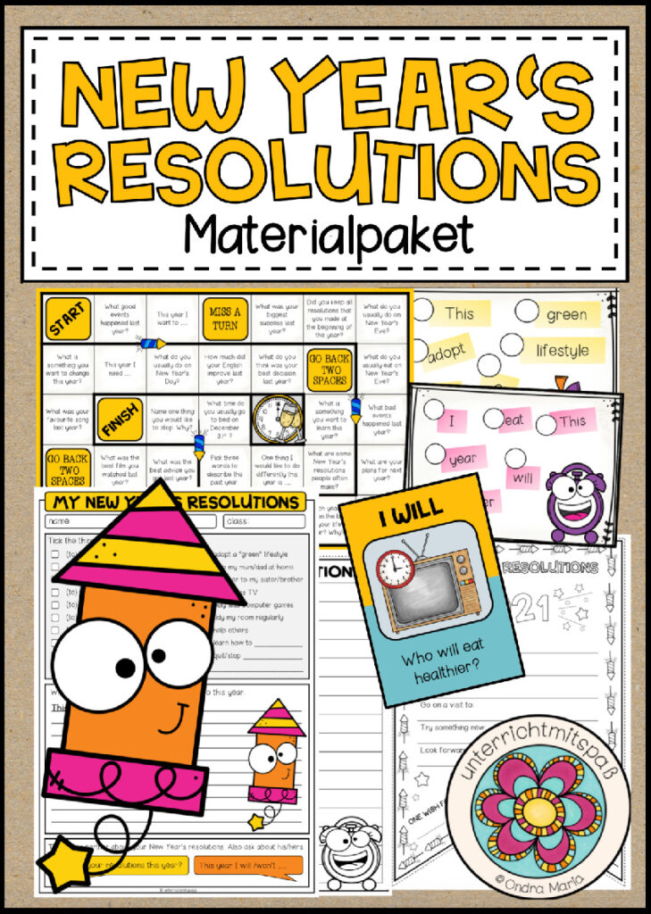 NEW YEAR’S RESOLUTIONS – Materialpaket (Fokus: will-future)