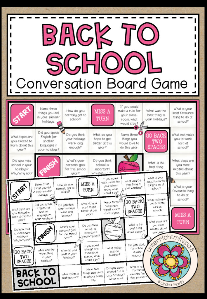 BACK TO SCHOOL – Conversation Board Game