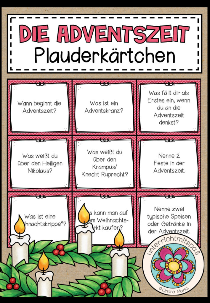 Die Adventszeit – Plauderkärtchen