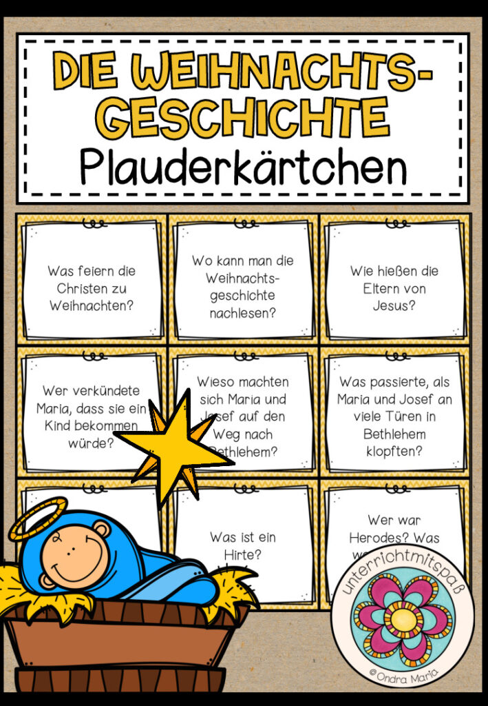 Die Weihnachtsgeschichte – Plauderkärtchen
