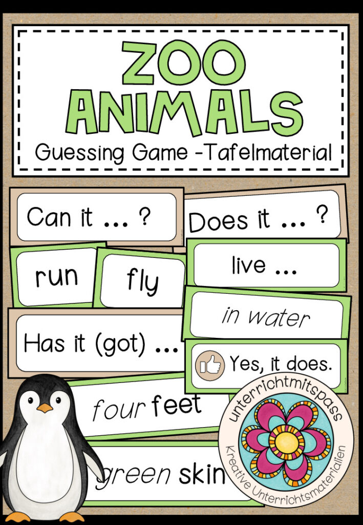 ZOO ANIMALS – Guessing Game (Tafelmaterial)