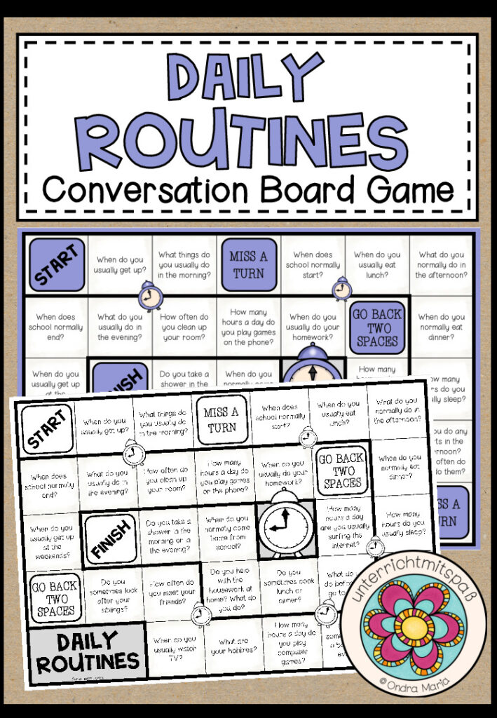 DAILY ROUTINES – Conversation Board Game
