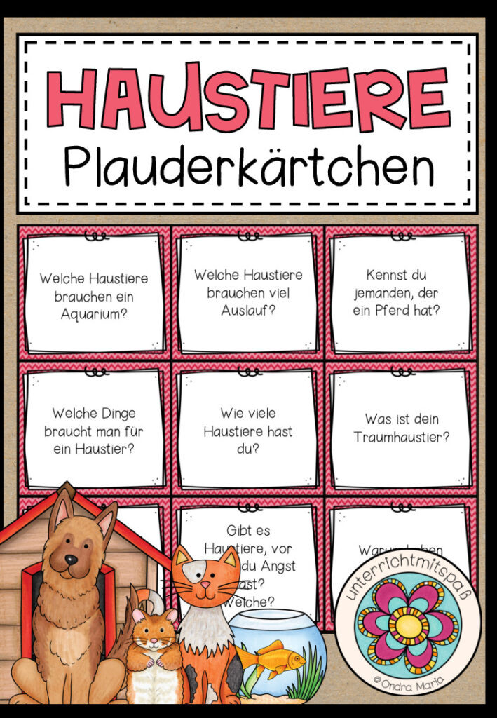 HAUSTIERE – Plauderkärtchen