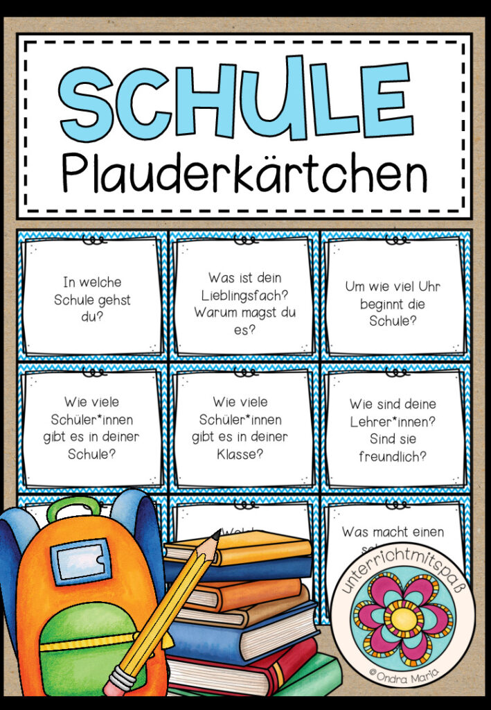 SCHULE – Plauderkärtchen