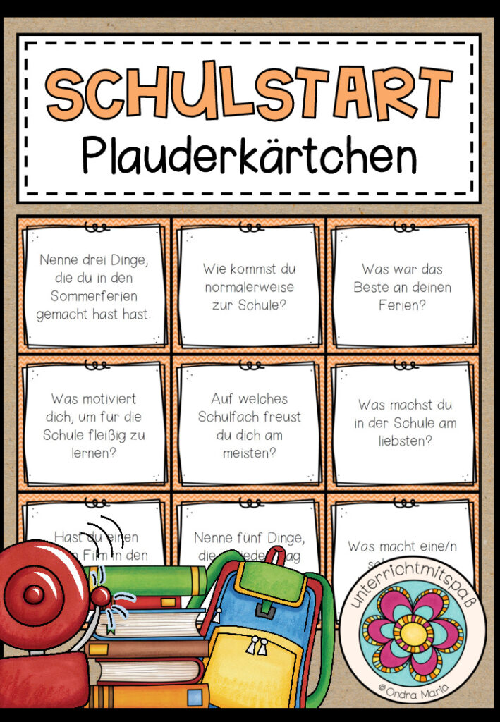 SCHULSTART – Plauderkärtchen