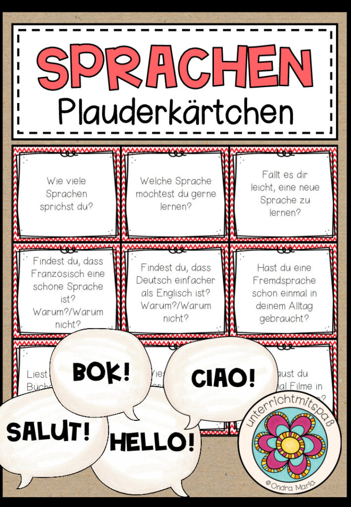 SPRACHEN – Plauderkärtchen
