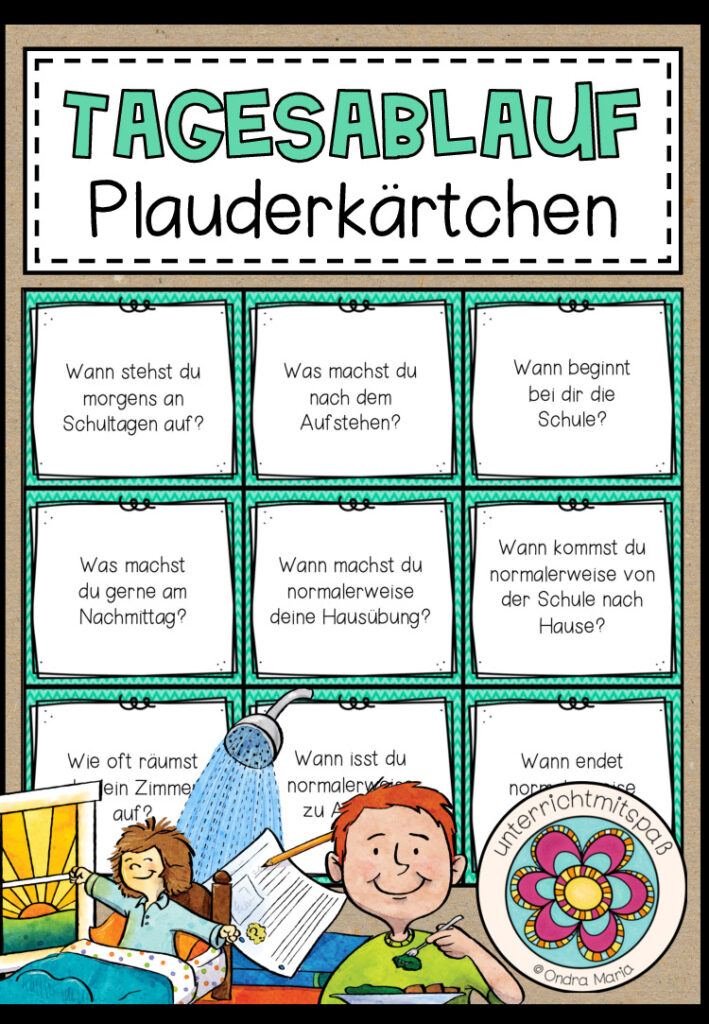 TAGESABLAUF – Plauderkärtchen