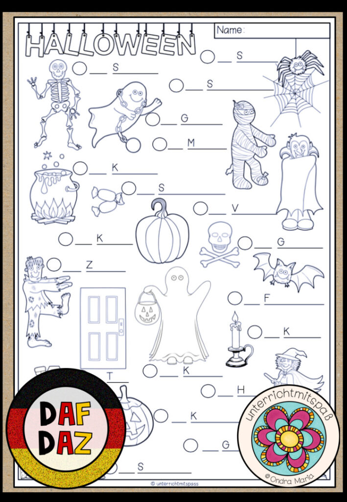 Halloween (DaF/DaZ) – Arbeitsblatt