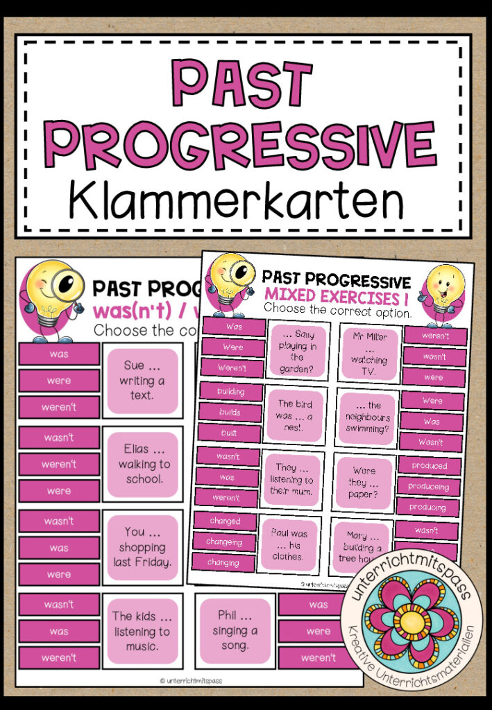 PAST PROGRESSIVE – Klammerkarten