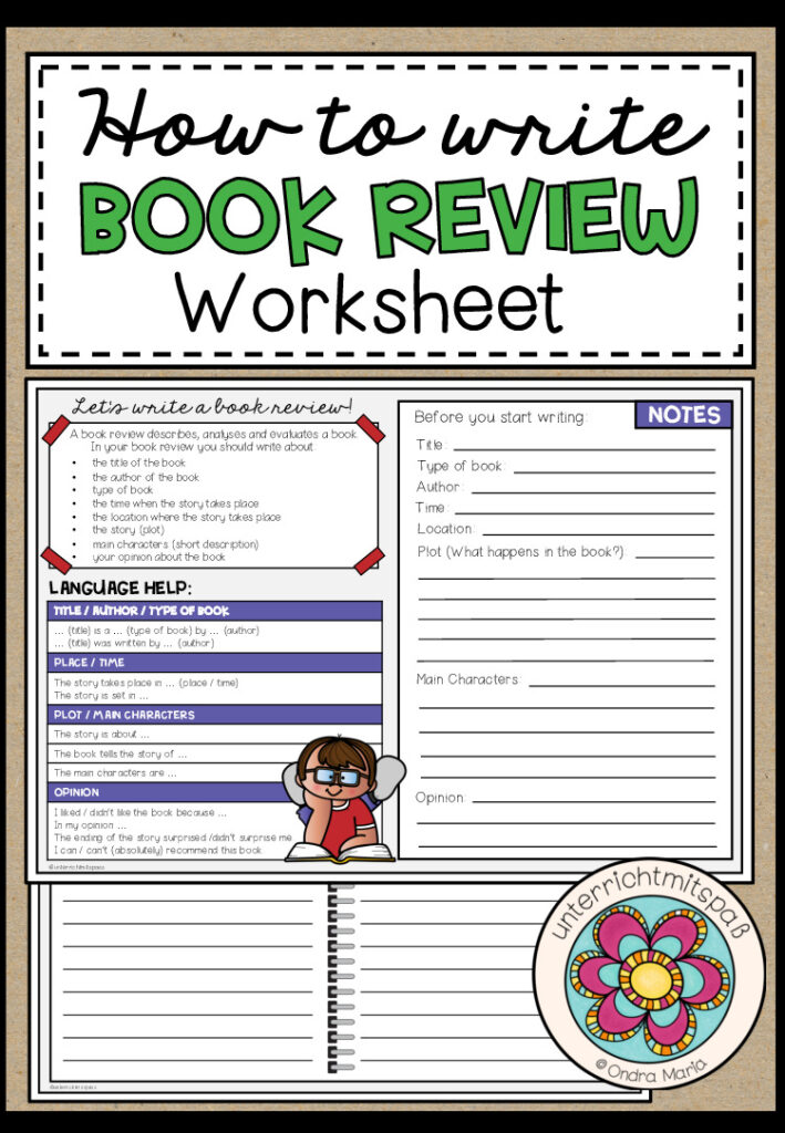 BOOK REVIEW – Worksheet (Writing)