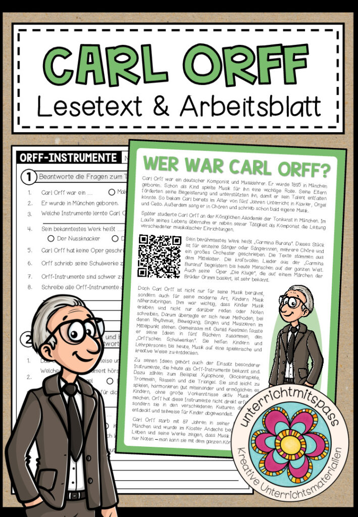 Carl Orff – Lesetext + Arbeitsblatt