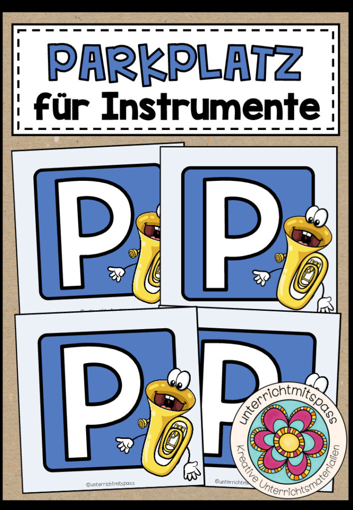 Parkplatz für Instrumente – Schilder