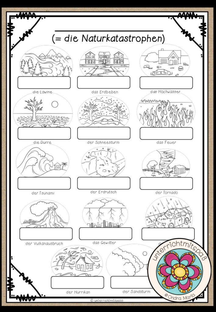 Naturkatastrophen – Bildwörterbuch